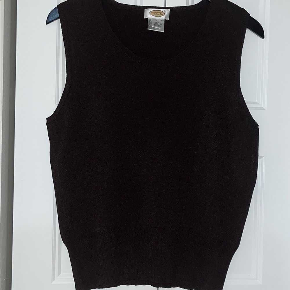 Talbots Dark Brown Knit Top size M